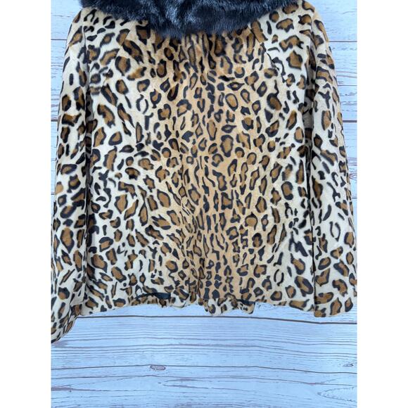 Velvet by Graham & Spencer Leopard Print Faux Fur Coat Jacket Size XS - Picture 12 of 15